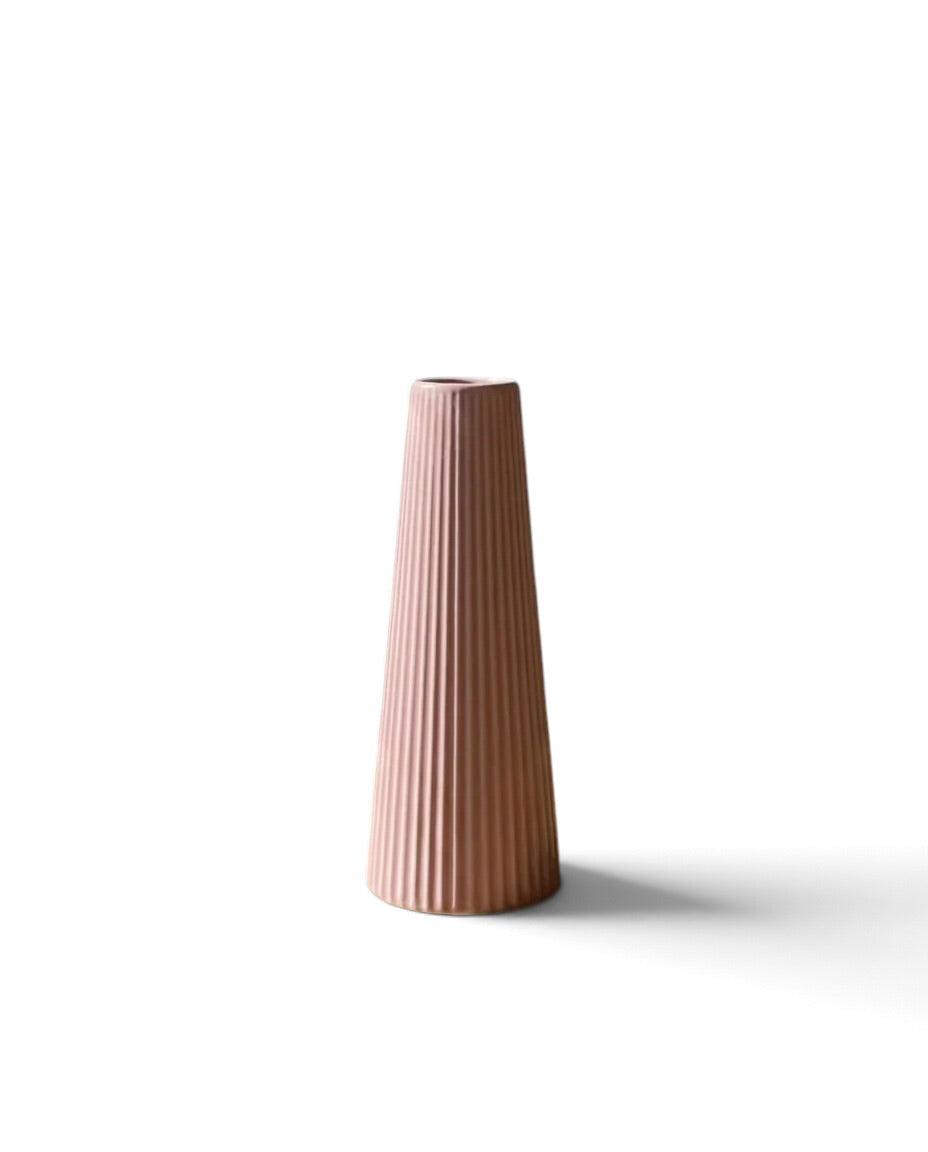 Fluted Grooved Ceramic Vase