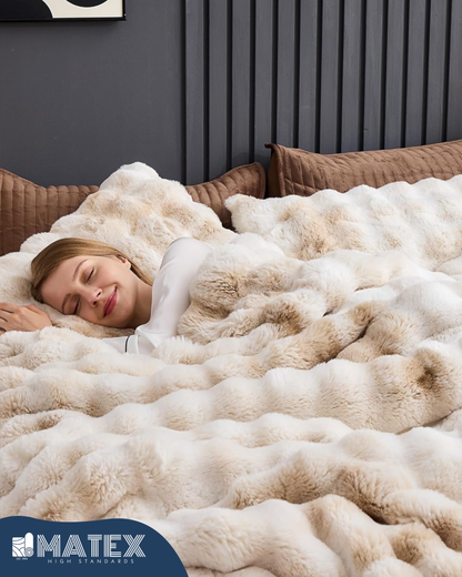 King Size Beige Husky Thick CuddleCloud Comforter Set (3pcs)