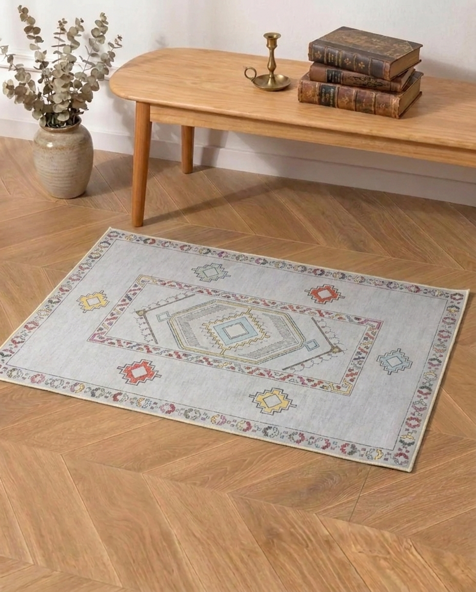 Boho Mosaic Printed Soft Rug
