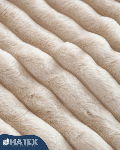 (Restocked) King Size Creamy Off-White PlushWave Comforter Set (3 pcs)