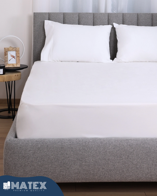 White Cotton Fitted Sheets 180TC