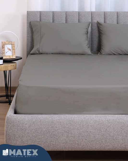 Charcoal Cotton Fitted Sheets 180TC