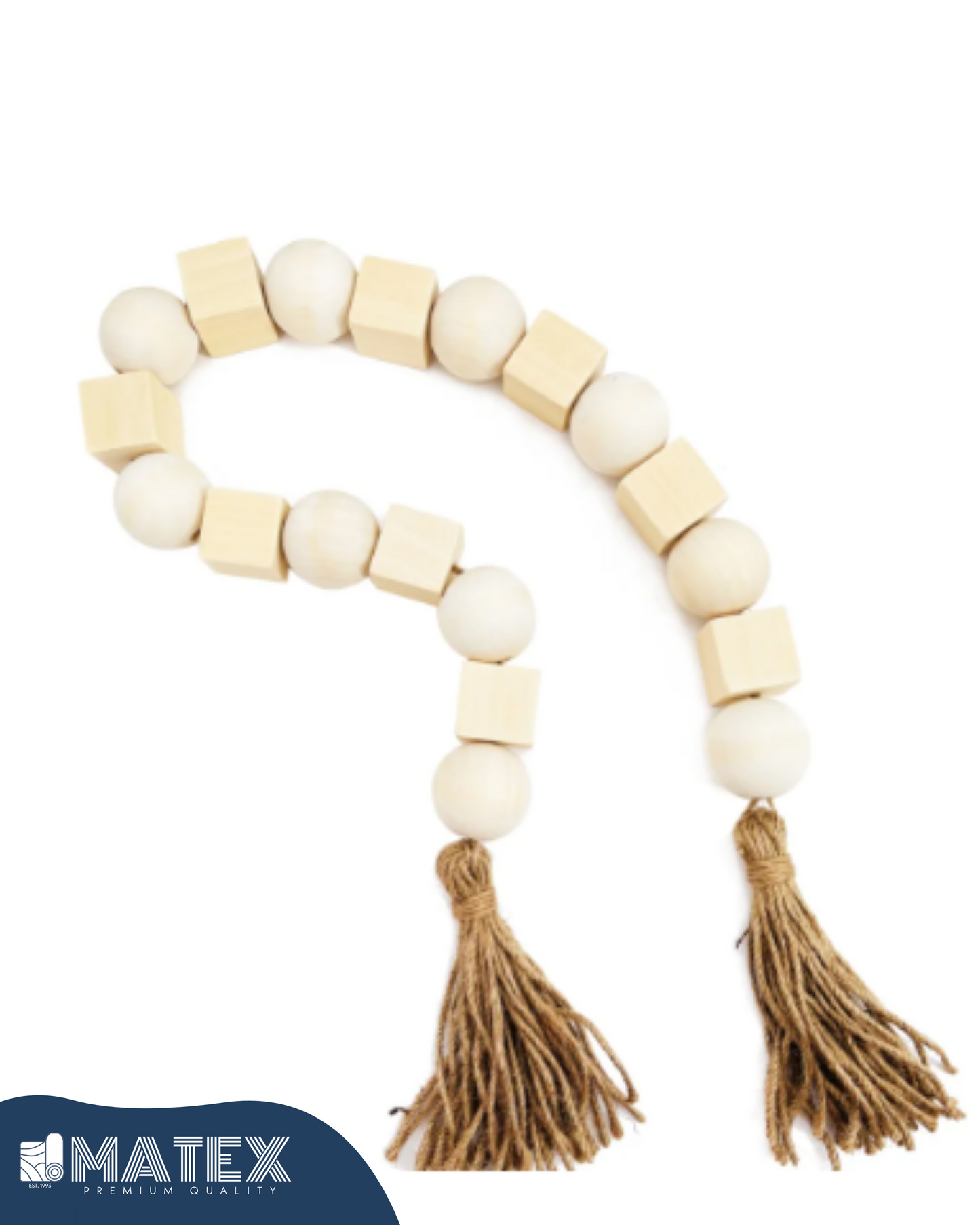 Craft Home Decor Wooden Bead Garland with Tassels