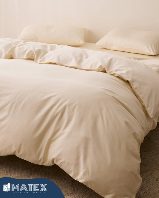Off-white Full Bed Set Cotton 180TC