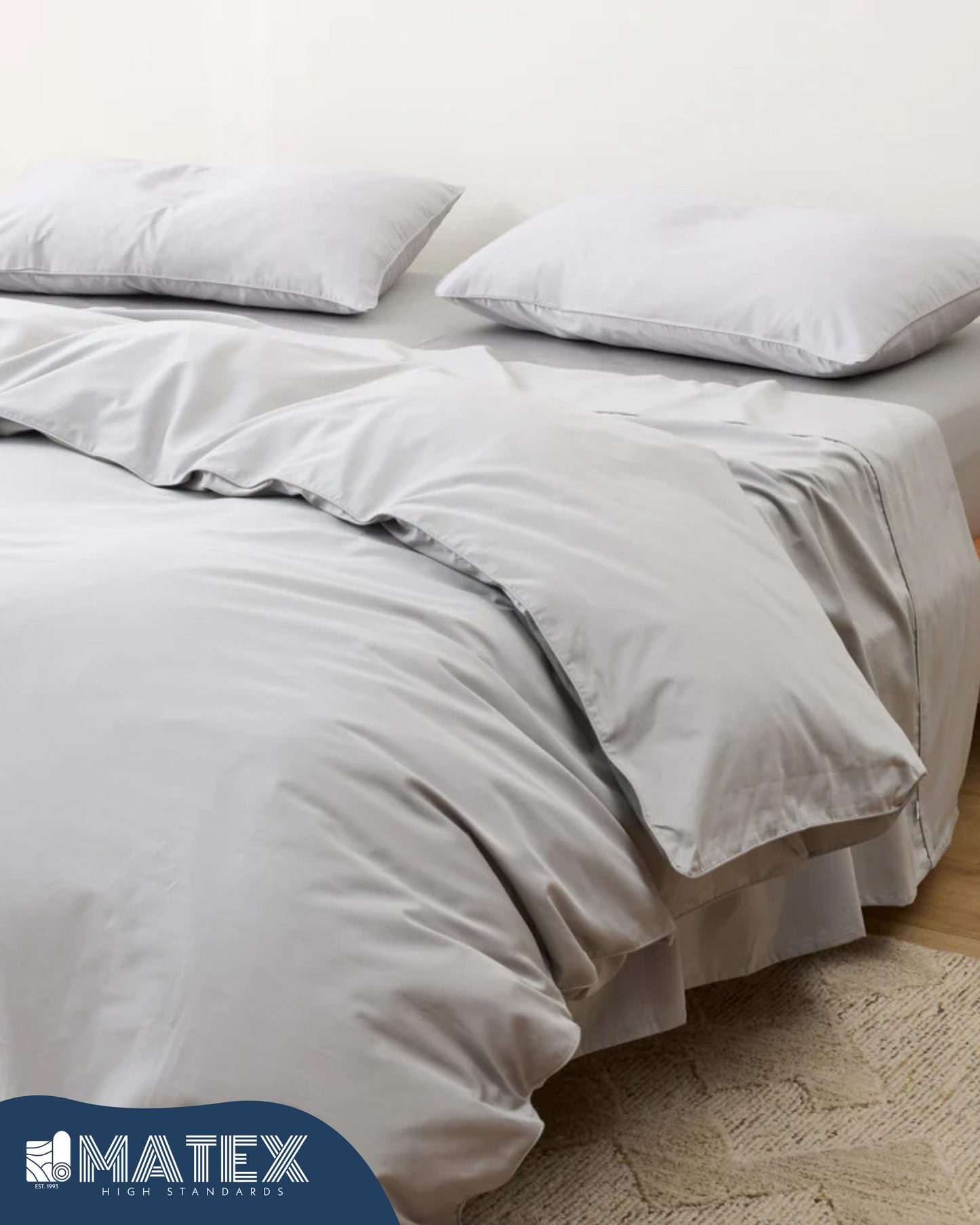 Grey Full Bed Set Cotton 180TC