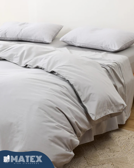Grey Full Bed Set Cotton 180TC