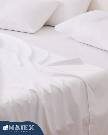 White Full Bed Set Cotton 180TC