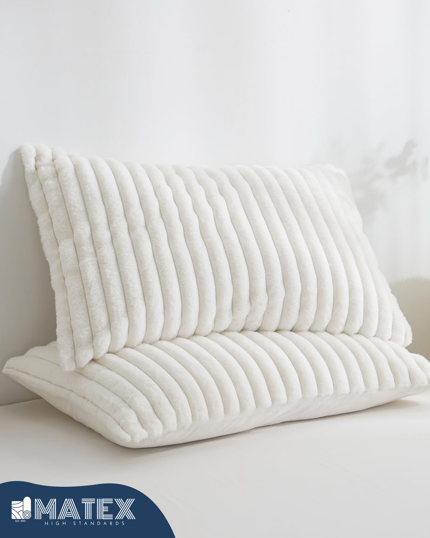 (Restocked) King Size White PlushWave Comforter Set (3 pcs)