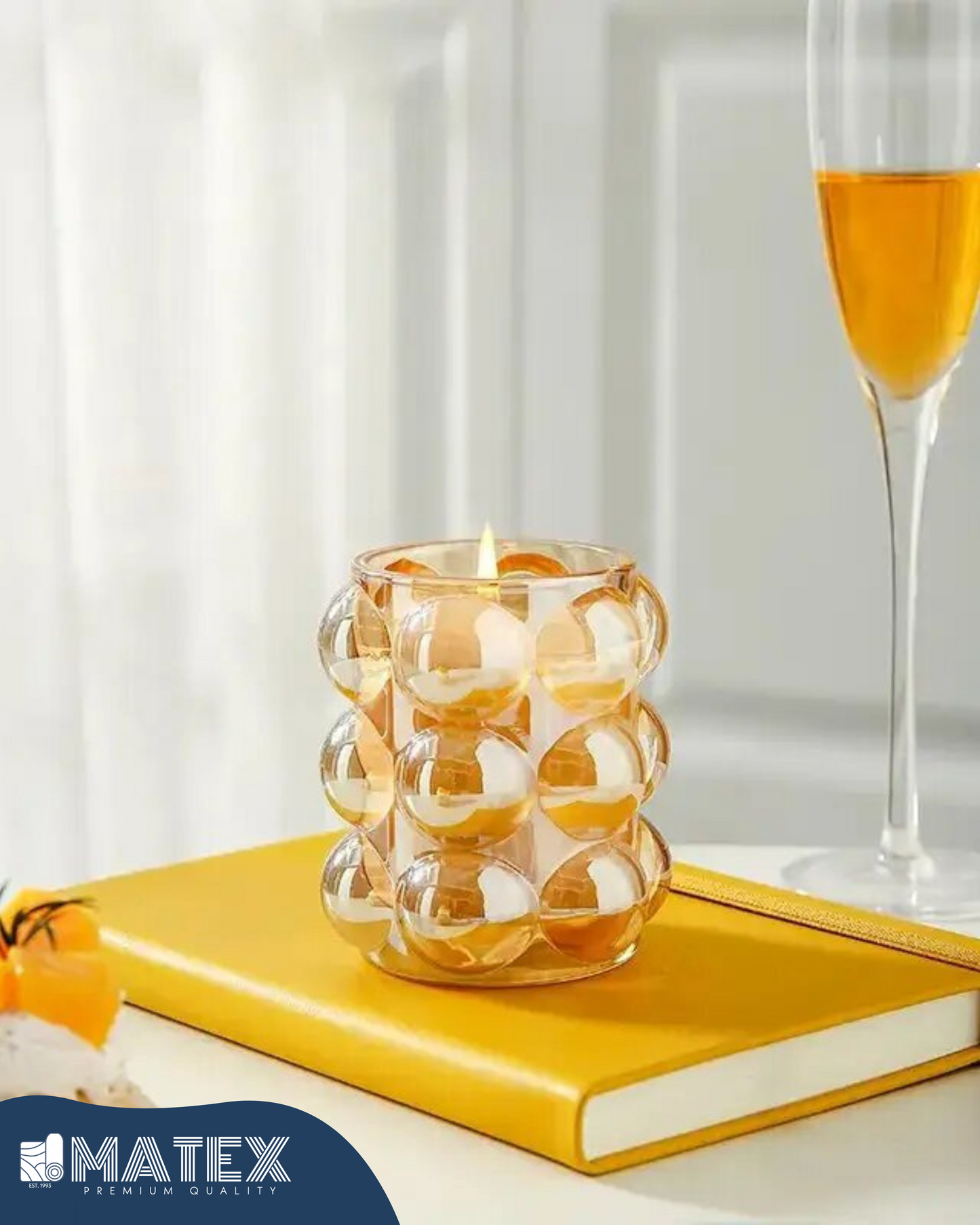 Bubble glass candle jar