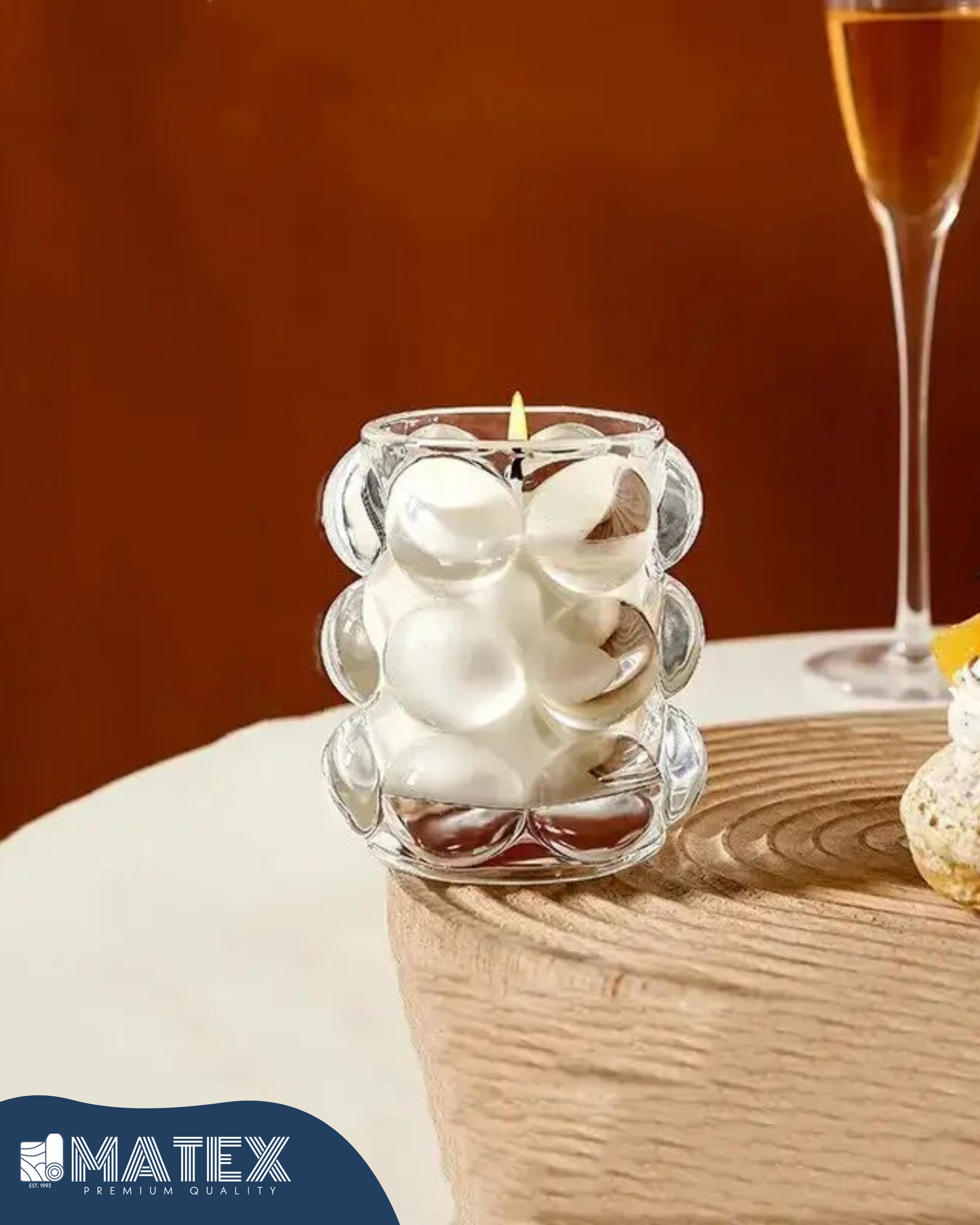Bubble glass candle jar