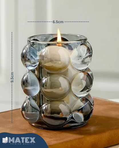 Bubble glass candle jar