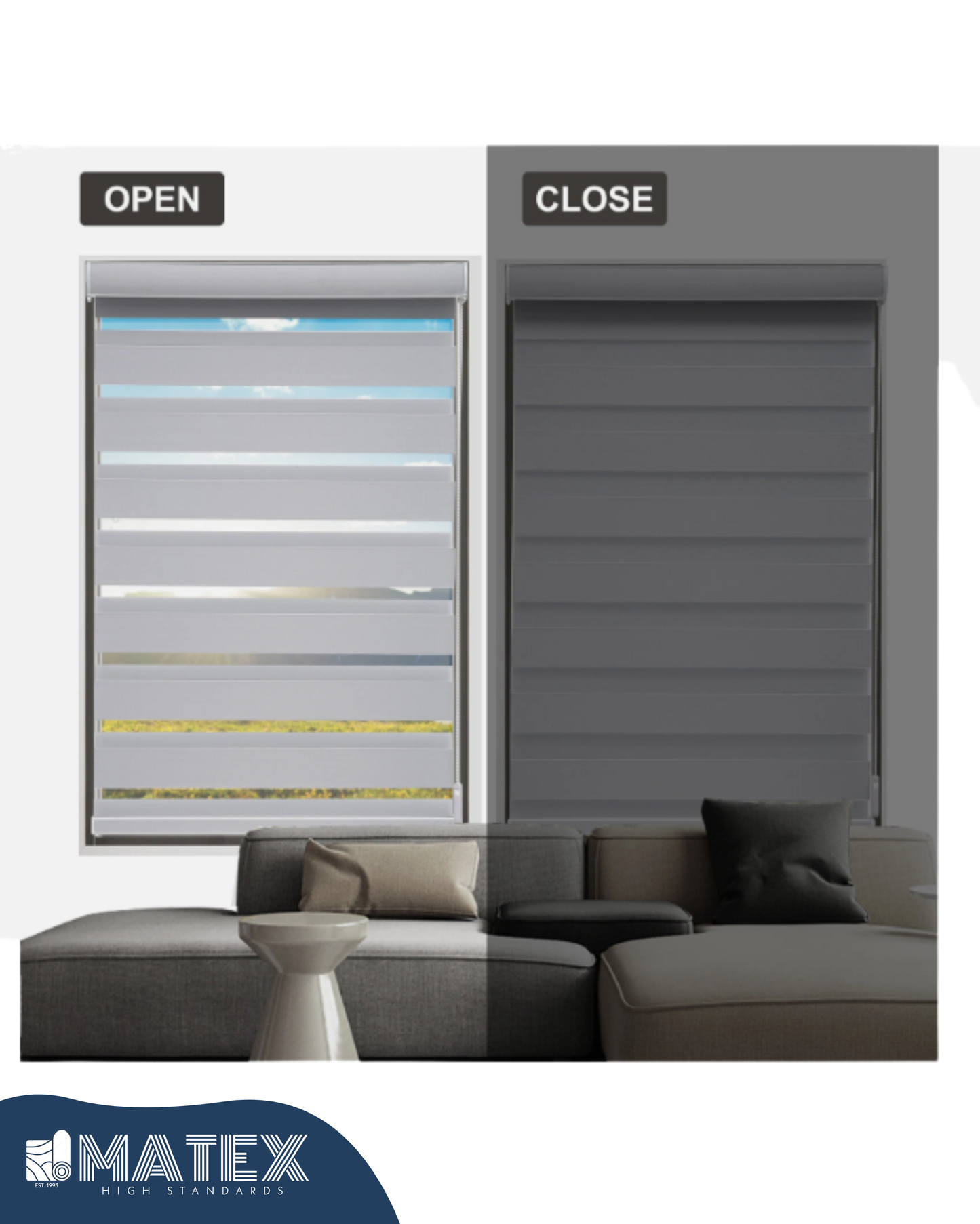 Manual Window Blackout Polyester Fabric Roller Blinds - Grey