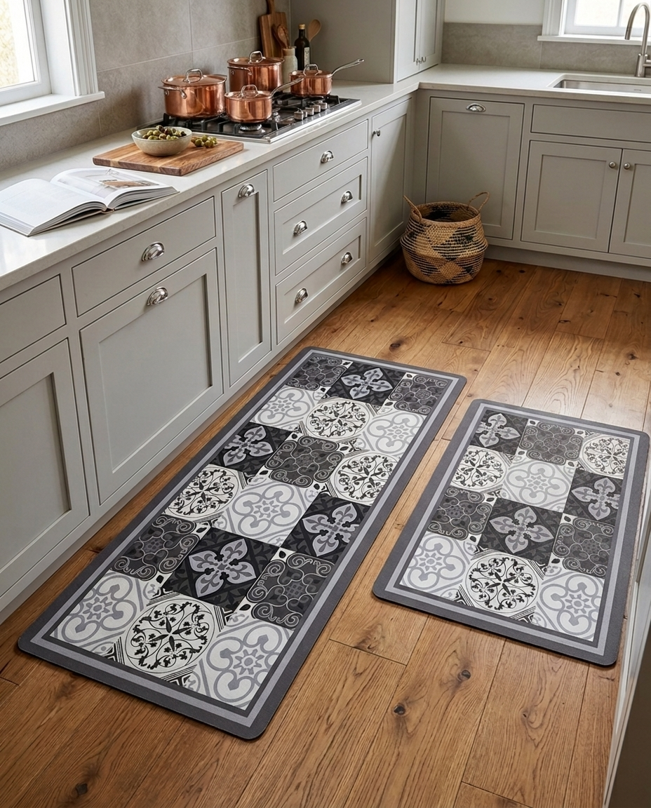 Kitchen Verona Tile Rug Set (2pcs)
