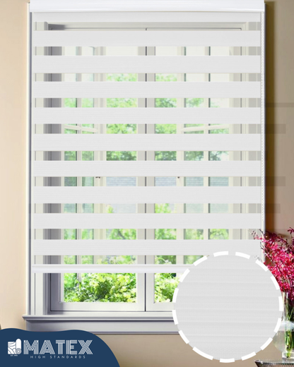 Manual Window Blackout Polyester Fabric Roller Blinds - White