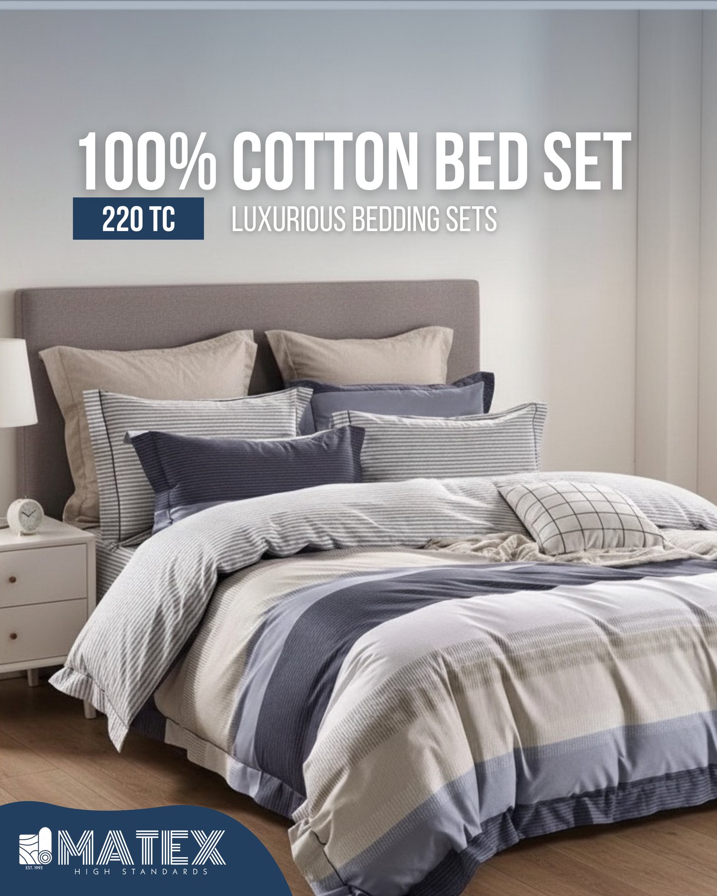 Massimo Palazzo Bed Set 100% Cotton 220TC