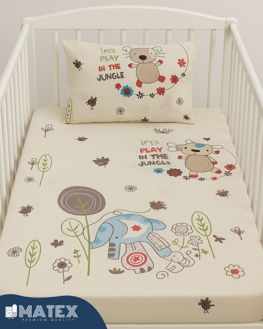 Jungle Play theme Baby Bed Crib Set 100% Cotton