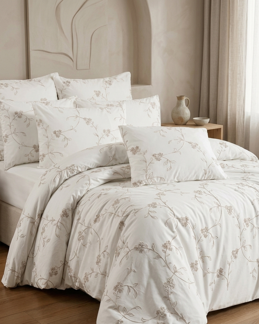 Champagne Romance Embroidered Bridal Set 100% Cotton (6 pcs)