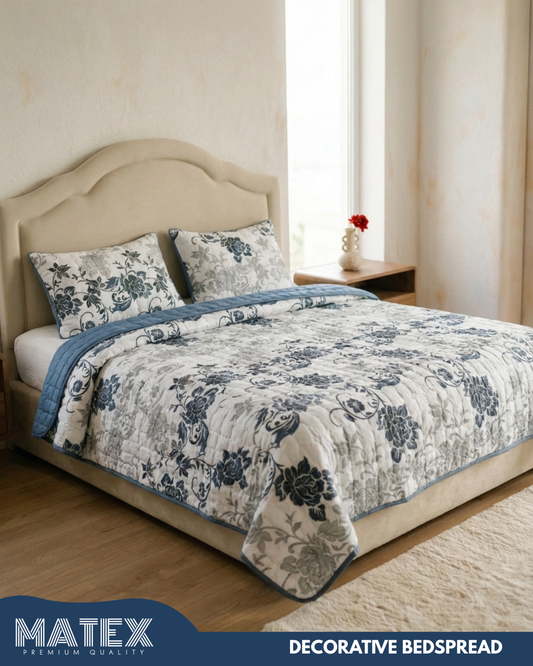 King size Blue Royale Blossom Decor Bedspread