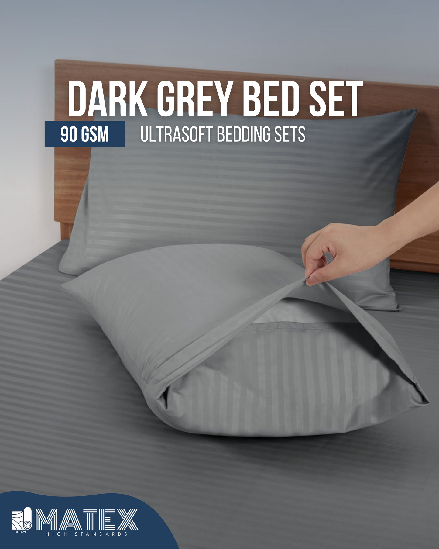 Dark Grey Bed Set