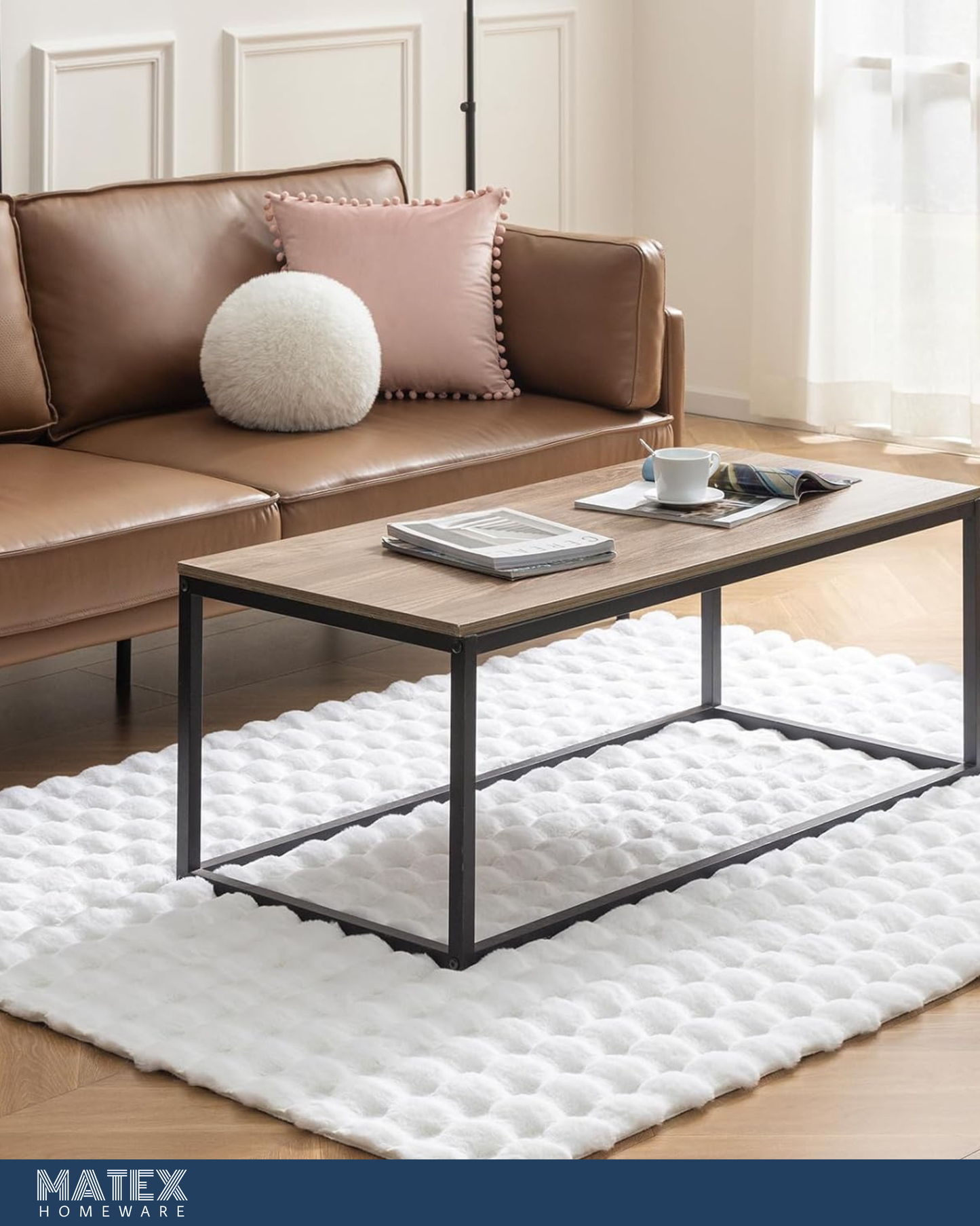 Fluffy Soft Rabbit Furr Premium 3D Bubble Rug