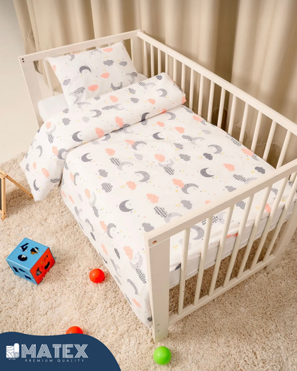Moons and Stars theme Baby Bed Crib Set 100% Cotton