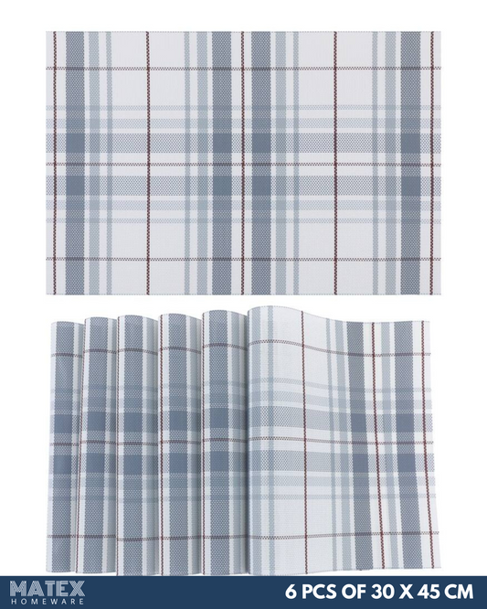 Blue Texture Place Mats 6pcs for Table