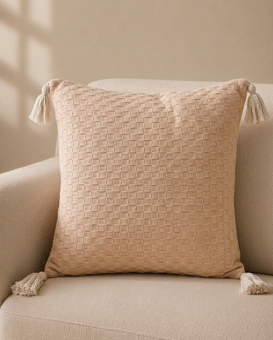 Sandstone Grid Cushion 45x45cm