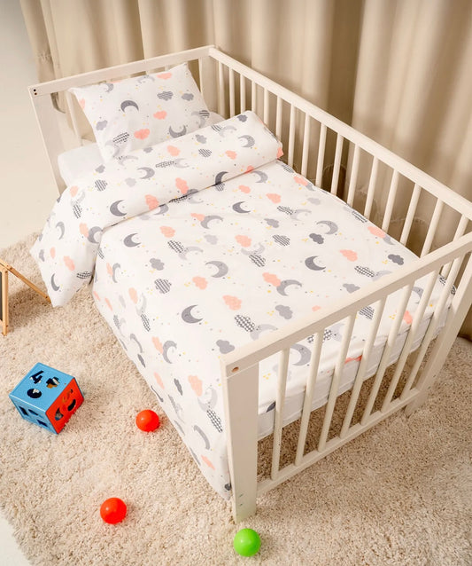 Moons and Stars theme Baby Bed Crib Set 100% Cotton