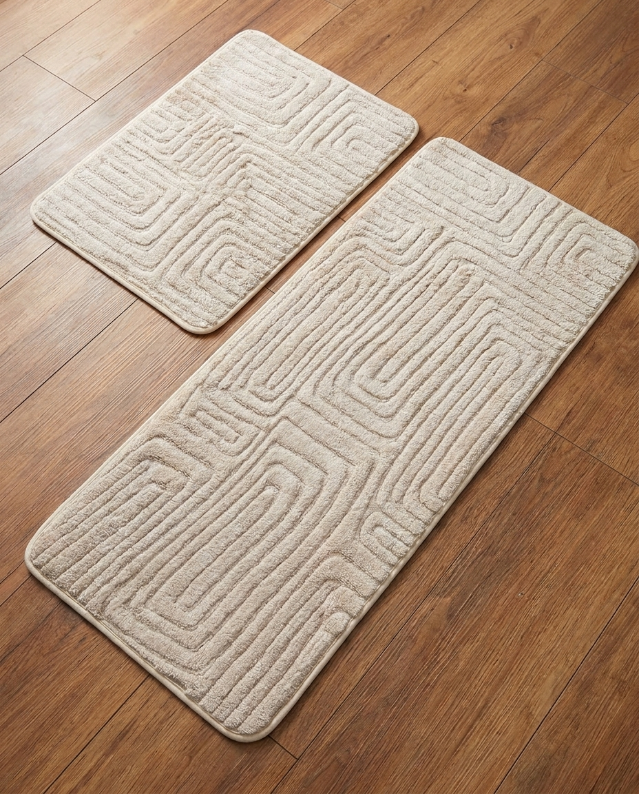 Rabbit Fur Patterns Rug (2pcs)