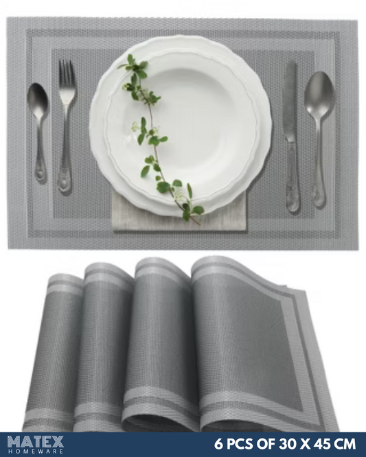 Grey Place Mats 6pcs for Table