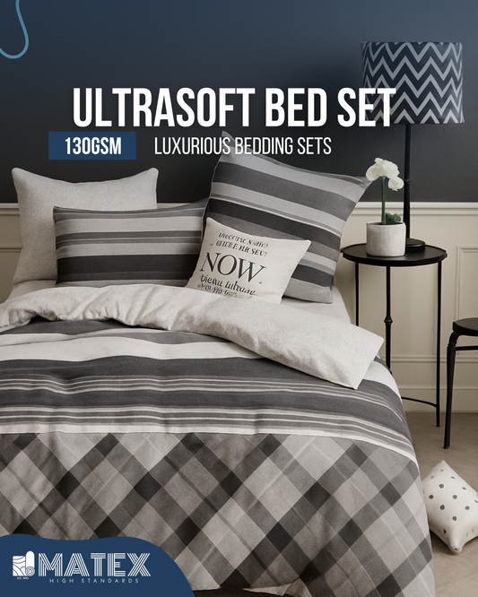 Double size B/W Pattern Bed set 130 GSM (4 pcs)