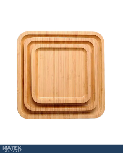 Bamboo Serving Tray Set of 3