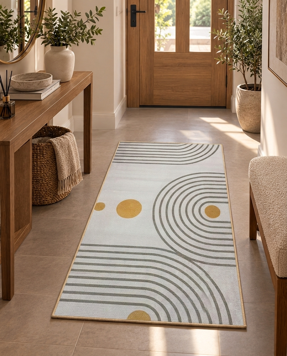 Orbit Lines Printed Soft Rug