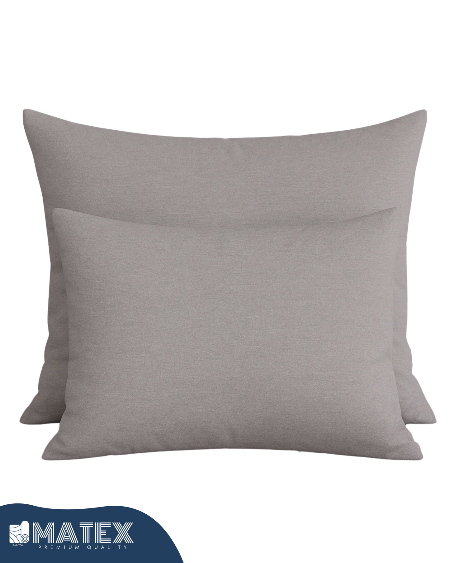Grey Cotton Pillow Case - Envelope Enclosure - 2 Pack