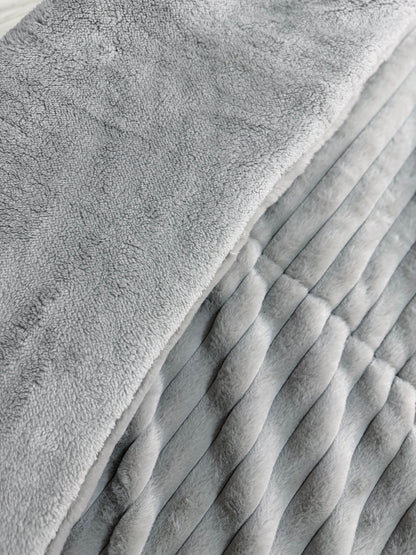 King Size Light Grey PlushWave Comforter Set