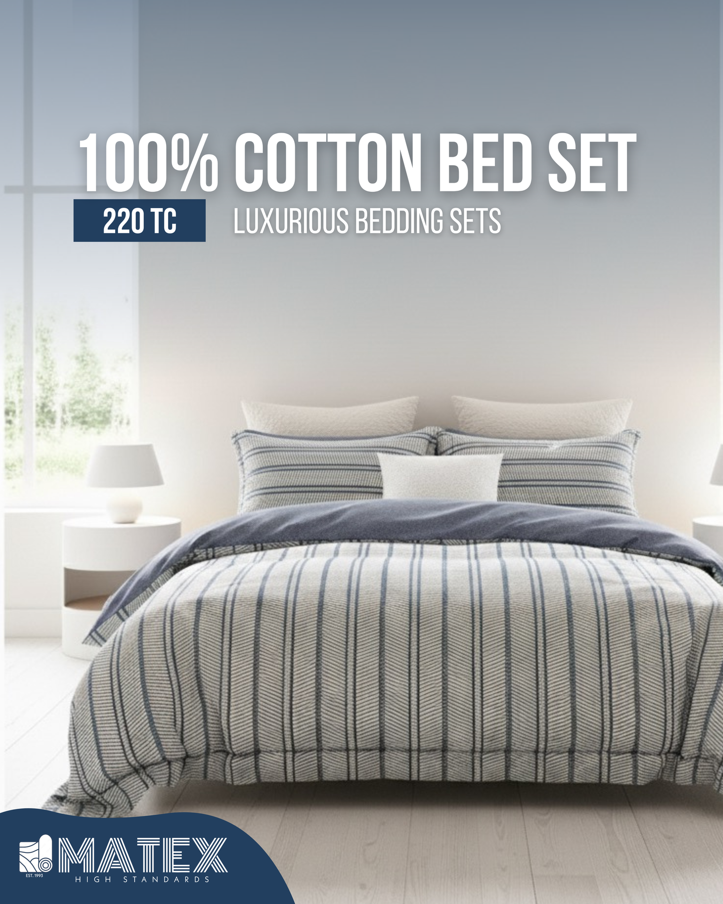 CrunchLine Bed Set 100% Cotton 220TC