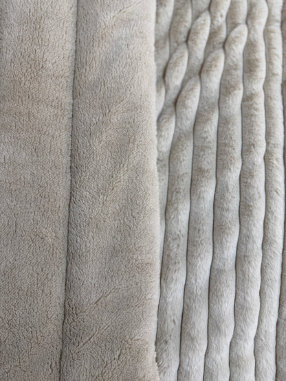 King Size Beige PlushWave Comforter Set (3 pcs)
