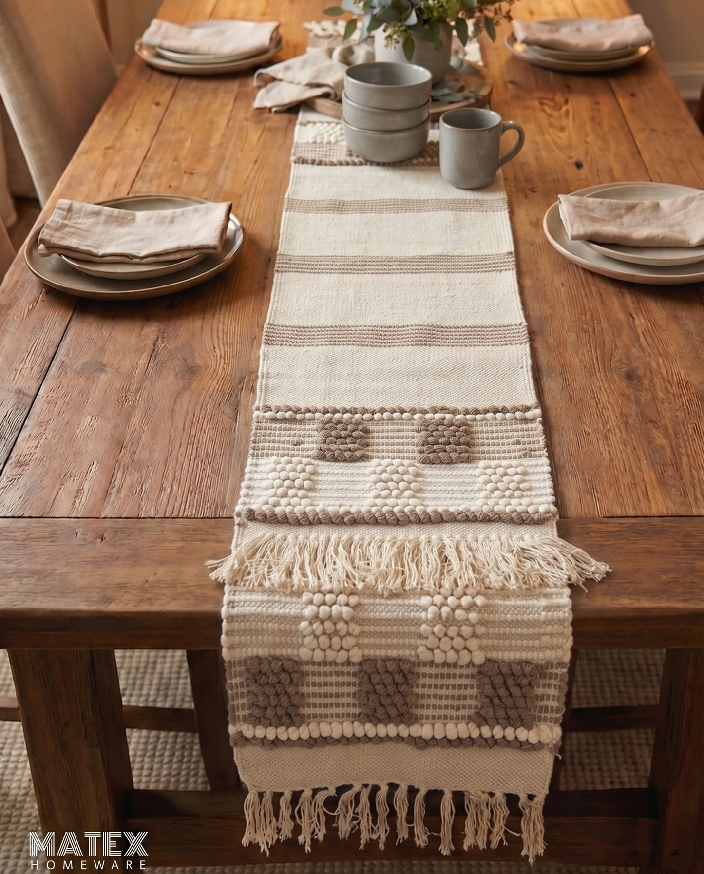 Indian Stripped Table Runner - 35x172 cm