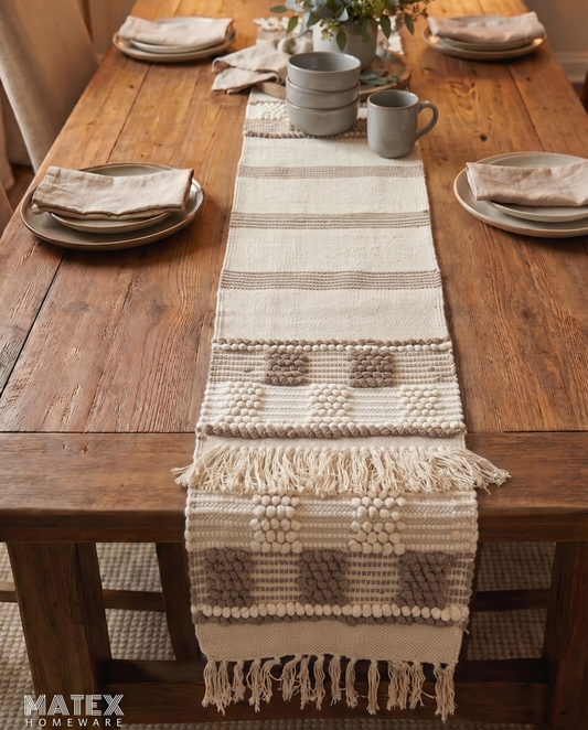 Indian Stripped Table Runner - 35x172 cm