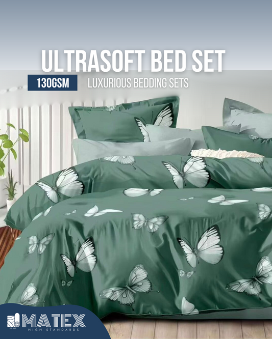 Single size Green&Leaf Bed set 130 GSM (3 pcs)