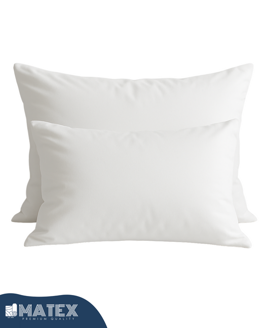 White Cotton Pillow Cases - Envelope Enclosure - 2 Pack
