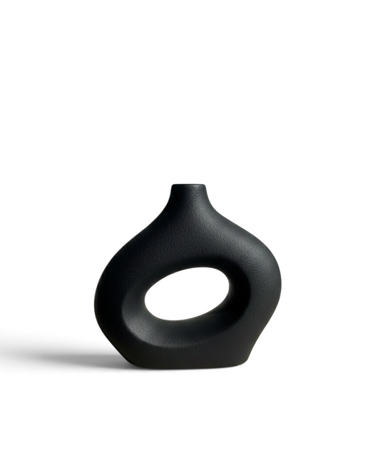 Nordic Black Loop Ceramic Vase