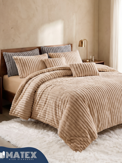 Beige PlushWave Duvet Cover Set