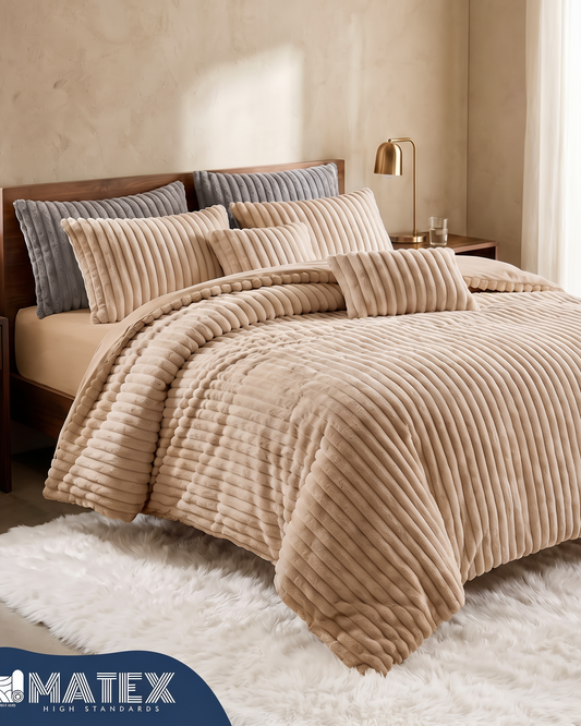 Beige PlushWave Duvet Cover Set