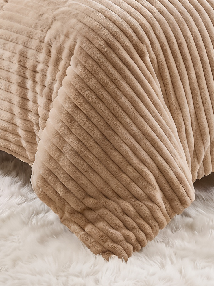 Beige PlushWave Duvet Cover Set