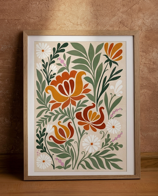 Wood Framed Wall Art – Autumn Meadow