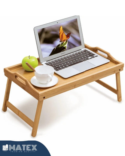 Bamboo Bed Tray Table with Foldable Legs