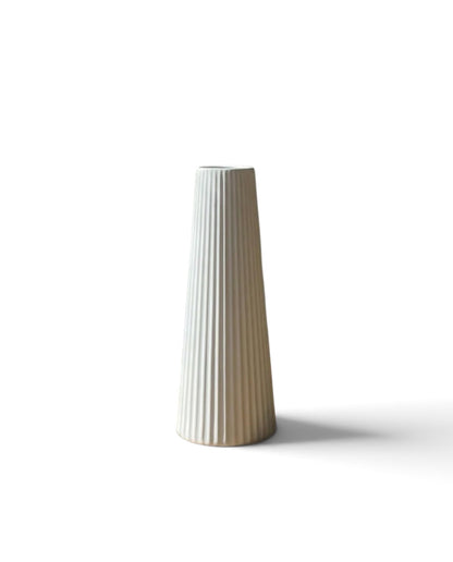 Fluted Grooved Ceramic Vase