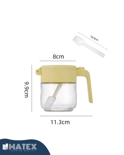 Seasoning Glass Can with Fiber plastic Lit