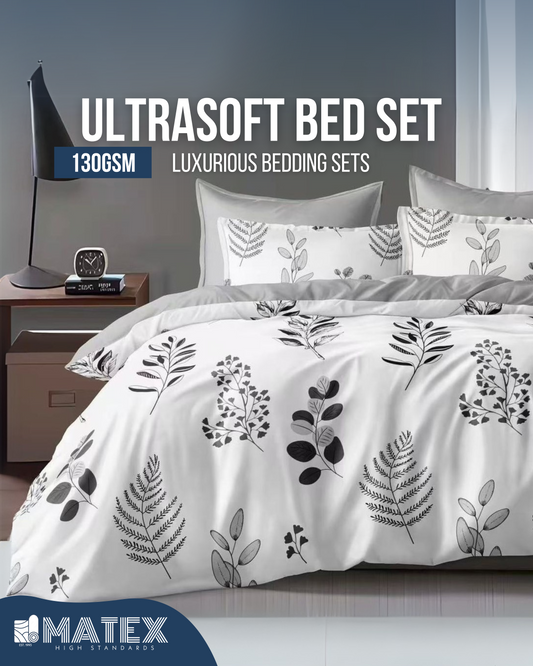 Single size LeafVintage Bed set 130 GSM (3 pcs)